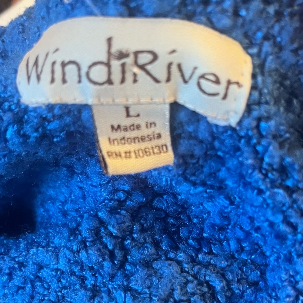 Textured Electric Blue V-Neck Collared Sweater - Picture 2 of 5
